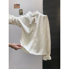 批发实拍 新中式盘扣立领雪纺<b class='q'>衬衫</b>女小众春季<b class='q'>衬衣</b>洋气百搭轻国风上衣