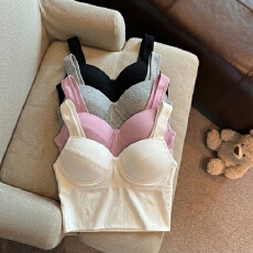 批发实拍 新款裹胸无钢圈抹胸吊带设计感上衣女春<b class='q'>夏</b>季外穿内搭背心