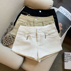 批发实拍 辣妹牛仔超<b class='q'>短裤</b>女新款低腰弹力紧身显瘦百搭a字包臀热裤子潮