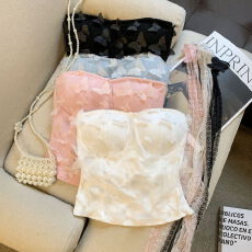 批发实拍 辣妹风性感网纱吊带背心女2026年春季减龄蝴蝶结装饰上衣