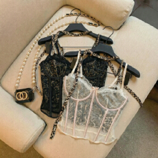 批发实拍 欧美豹纹吊带抹胸女夏季网纱鱼骨设计<b class='q'>街头</b>纯欲外穿打底上衣