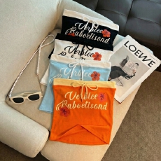 批发实拍 花卉字母印花抹胸背心女美式辣妹多巴胺短款修身上衣T恤