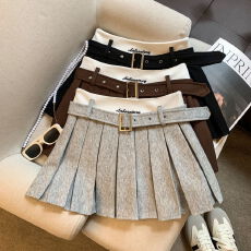 批发实拍 韩版学院风高腰百褶半身裙女2026年显瘦A字短裙通勤<b class='q'>百搭</b>伞裙