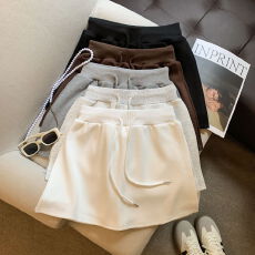 批发实拍 设计感侧开叉短裙裤女高腰显瘦小个子<b class='q'>运动包</b>臀半裙A字半身裙