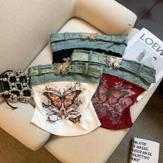 批发实拍 美式辣妹蝴蝶印花拼接牛仔修身显瘦无袖抹胸短款背心上衣女