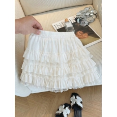 批发实拍 <b class='q'>蕾丝</b>拼接蛋糕半身裙女松紧腰甜美蓬蓬裙子防走光裤裙a字<b class='q'>短裙</b>