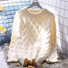 批发现货<b class='q'>北极</b><b class='q'>绒</b>腈纶48%锦纶22%PBT30%麻花针织衫上衣外穿毛衣