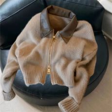 批发（现货）<b class='q'>北极</b><b class='q'>绒</b>【腈纶35%锦纶40%PBT25%】拉链开衫针织衫毛衣上衣