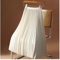 批发高腰垂感百褶半身裙女2026春夏新款中长款<b class='q'>百搭</b>遮胯大摆a字裙伞裙