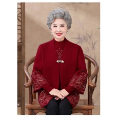 批发老太太秋装奶奶装毛衣外套新款<b class='q'>中老年</b>人<b class='q'>衣服</b>女妈妈春秋季两件套装