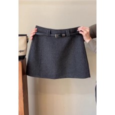 批发2025秋冬毛呢半身<b class='q'>裙</b>短款A字<b class='q'>裙</b>高腰<b class='q'>直筒</b>短<b class='q'>裙</b>修身显瘦高级灰色呢子