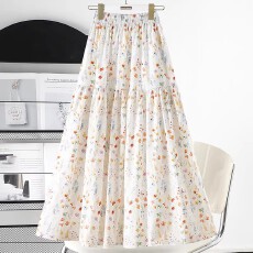 批发韩系碎花<b class='q'>半身</b>裙女2026夏季新款百搭高腰显瘦雪纺蛋糕裙中<b class='q'>长裙</b>