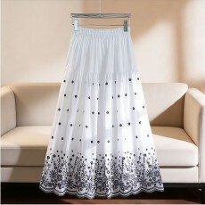 批发拼接碎花刺绣半身裙女2026春夏新款温柔风高腰显瘦蛋糕裙A字长裙