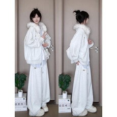 批发【原版做法】休闲运动服<b class='q'>套装</b>女秋冬季休闲宽松连帽卫衣长<b class='q'>裤</b>两件套