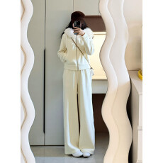 批发【】休闲运动服套装女<b class='q'>秋</b>冬季休闲宽松连帽卫衣长裤两件套