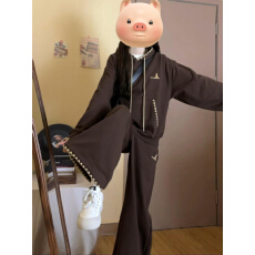 批发2025<b class='q'>秋</b>季新款休闲运动套装女<b class='q'>秋</b>季韩系宽松连帽卫衣长裤两件套