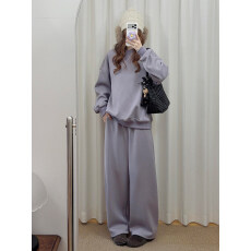 批发【7877套装】休闲运动服套装女春秋季休闲宽松连帽卫衣长裤两件套