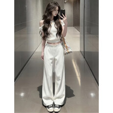 批发<b class='q'>T</b>015套<b class='q'>装</b>#休闲运动服套<b class='q'>装</b>女夏季学生宽松显瘦短袖长<b class='q'>裤</b>两件套