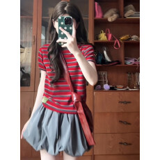 批发【5037上衣+5537短裙#】休闲<b class='q'>运动服</b>套装女夏季学生短袖短裙两件套