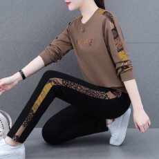 批发时尚<b class='q'>运动服</b>套装2025女秋款<b class='q'>大码</b>宽松显瘦卫衣休闲胖MM跑步两件套女