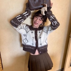 批发2025新款仿貂毛长袖<b class='q'>针织</b><b class='q'>开衫</b>毛衣女冬软糯显瘦短外套