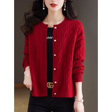 批发针织<b class='q'>开衫</b>女大码2026秋季新款宽松<b class='q'>外</b><b class='q'>搭</b>厚麻花慵懒风毛衣外套冬