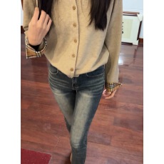 批发2026新款高腰弹力紧身显瘦毛边铅笔九分裤女修身显瘦怀旧蓝<b class='q'>牛仔</b>裤