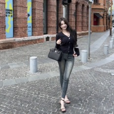 批发韩国ins复古水洗牛仔裤女春秋弹力修身<b class='q'>紧身</b><b class='q'>小脚裤</b>显瘦百搭九分裤