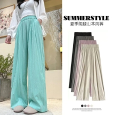 批发冰丝山本<b class='q'>裤</b>女夏季薄款高腰显瘦垂感阔腿<b class='q'>裤</b><b class='q'>宽松</b>直筒休闲凉凉防晒<b class='q'>裤</b>