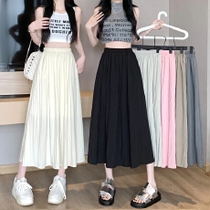 批发肌理感冰丝半身裙女夏薄款2026新款<b class='q'>显瘦</b>中长款遮胯a字裙天丝裙子