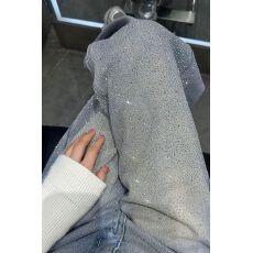 批发满天星双面<b class='q'>烫钻</b>阔腿<b class='q'>牛仔裤</b>女春季高腰宽松显瘦直筒长裤