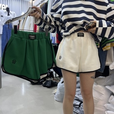 원본 자수 특별 가격 수 있습니다. 돌아 가기 5 색상 배색 넓은 다리가 짧다. 바지 여성 여름