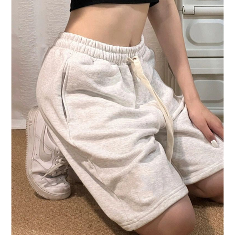 원본 5 점 바지 운동 반바지 여성 와이드 레그 팬츠 여름 외출용 새로운 루즈핏 스트레이트 슬림해 보이는 캐주얼