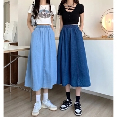 批发复古小个子百搭a字半身<b class='q'>裙</b>女春季今年流行爆款<b class='q'>高腰</b>显瘦中长<b class='q'>裙</b>子潮