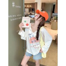 批发原版面料 韩系穿搭连帽薄款防晒长袖罩衫女宽松慵懒空调衫t恤上衣