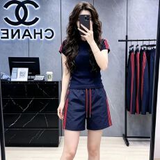 批发网红新<b class='q'>夏</b>季爆款百搭圆领短袖运动套装短裤高腰速干裤套装