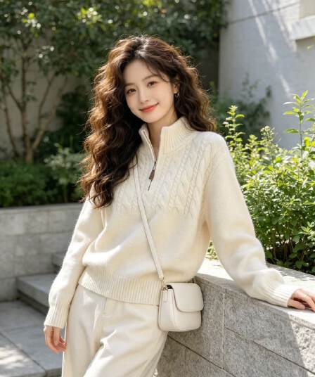 2026 가을 겨울철 새로운 패션 하프 지퍼 폴로 칼라 단색 니트 스웨터 스웨터 출퇴근 바람 슬림해 보이는 긴팔 맨위