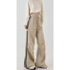 批发【立体包边】 美式阔腿工装卫裤女新款直筒休闲束脚运动裤子