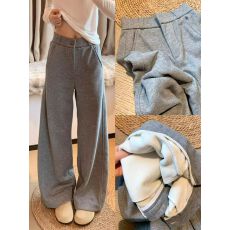 批发薄款/加绒 原版做工 （纯棉华棉复合）加绒加厚酸醋阔腿<b class='q'>西装</b>裤女