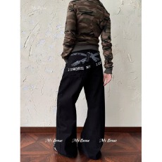 批发美式复古老钱风休闲<b class='q'>西裤</b><b class='q'>男</b>高级感痞帅直筒宽松黑色阔腿裤