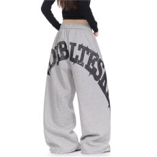 批发欧美辣妹风裤子高街潮ins爵士舞运动裤女<b class='q'>夏</b>高腰宽松抽绳直筒卫裤