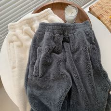 批发【330克广州羊羔绒】毛茸茸保暖冬季新款加厚加绒<b class='q'>哈伦</b>裤女