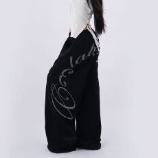 批发秋季嘻哈爵士舞松紧阔腿裤美式复古<b class='q'>街头</b>休闲卫裤百搭高街运动裤潮