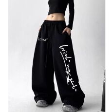 批发韩版印花抽绳街舞hiphop嘻哈休闲裤女爵士舞jazz长裤运动<b class='q'>街头</b>潮