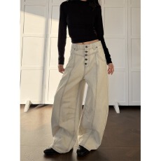 批发梨形身材阔腿裤女2025春季大码<b class='q'>胖</b>mm<b class='q'>宽松</b>显腿休闲裤高腰遮肉拖地裤