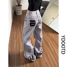 批发直筒<b class='q'>牛仔裤</b>女青年潮牌韩版宽松阔腿休闲长裤子女装春秋ins