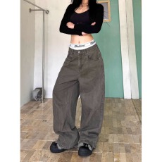 批发美式复古立体剪裁工装裤男美拉德风格宽松复古直筒百搭休闲长裤男