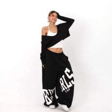 批发华棉复合美式高街卫裤<b class='q'>男</b>女宽松<b class='q'>休闲</b>运动<b class='q'>长裤</b>印花秋冬新款阔腿裤