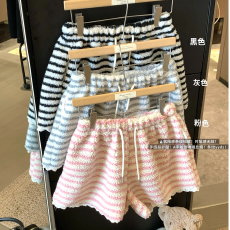 批发【原版羊羔毛】休闲<b class='q'>短裤</b>女冬季<b class='q'>蕾丝</b>花边直筒裤子高腰a字热裤靴裤