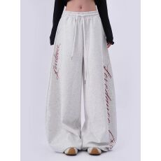 批发【纯棉复牛奶丝美式<b class='q'>嘻哈</b>风爵士跳舞宽松束脚卫<b class='q'>裤</b>女低腰阔腿休闲<b class='q'>裤</b>